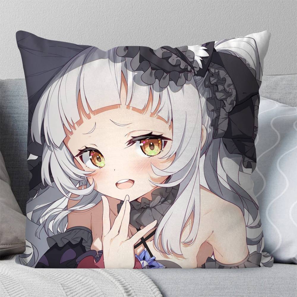 Murasaki Shion Anime Hhololive Pillow Case Fashion Square Pillowcase Bedroom Sofa Room Ins Decoration Leisure