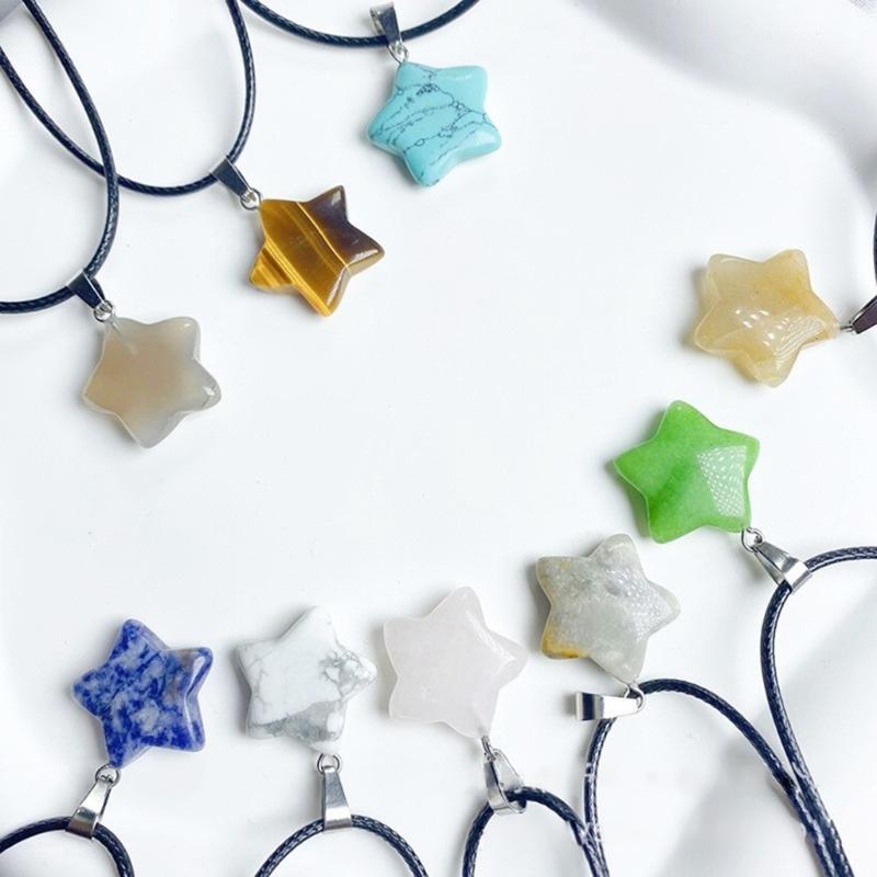 Star Pendant Star Charm Fashion Jewelry Accessory Natural Stone Material Jewelry Findings Perfect Gift for Women Girls