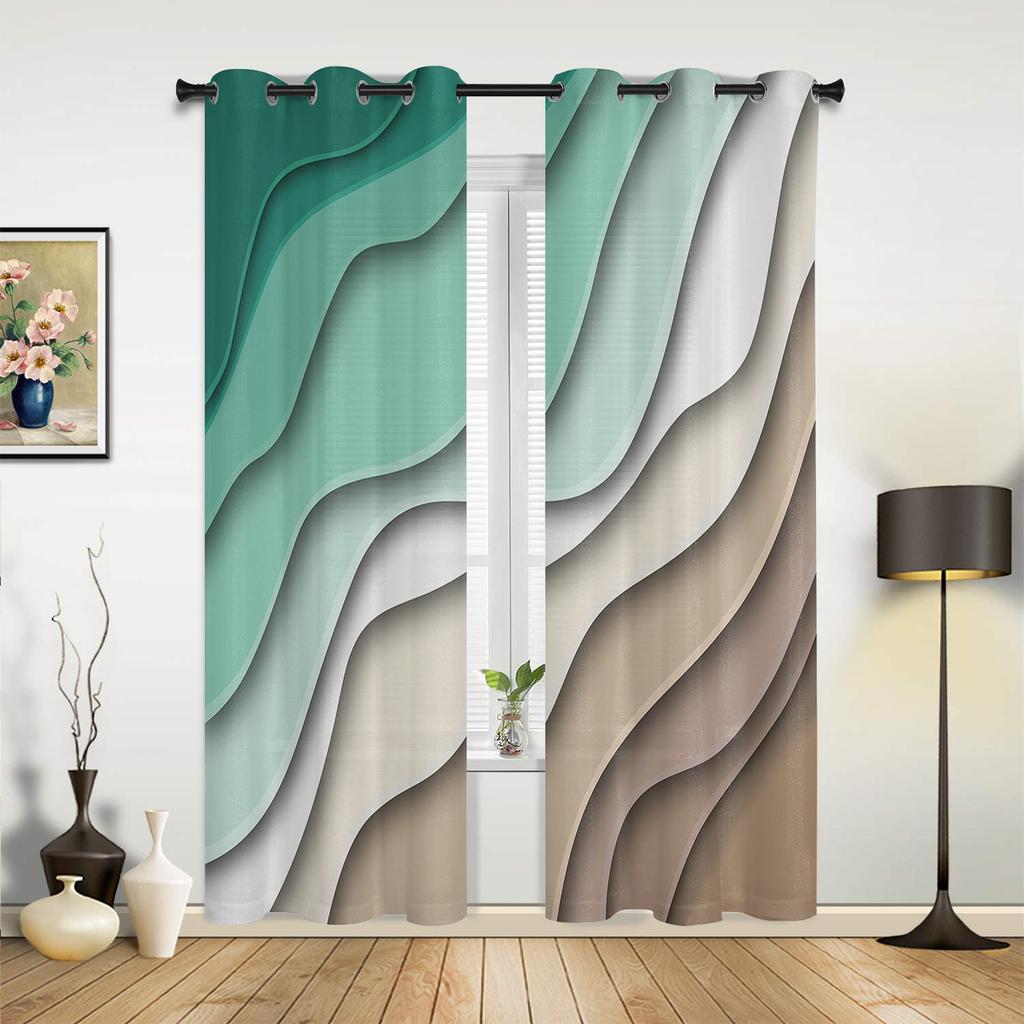 Sage Green Gray Gradient Curtains for Bedroom Living Room Drapes Kitchen Children's Room Window Curtain Modern Home Decor