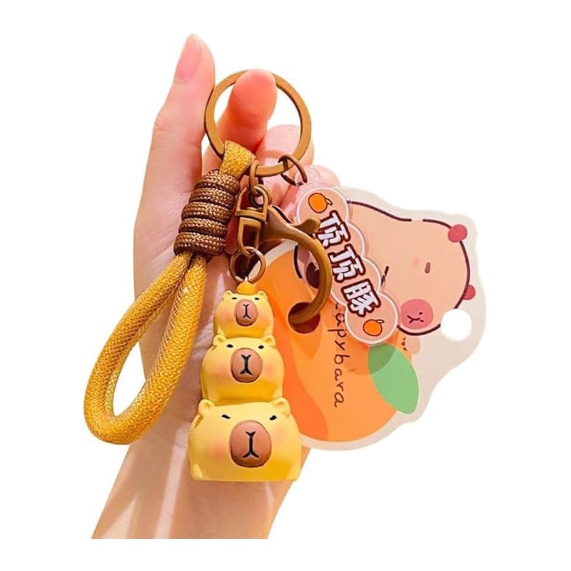 

[LeChengMM] Super cute idea comedy capybara keychain for men and women, keychain bag pendant, character keychain. (Type 5)