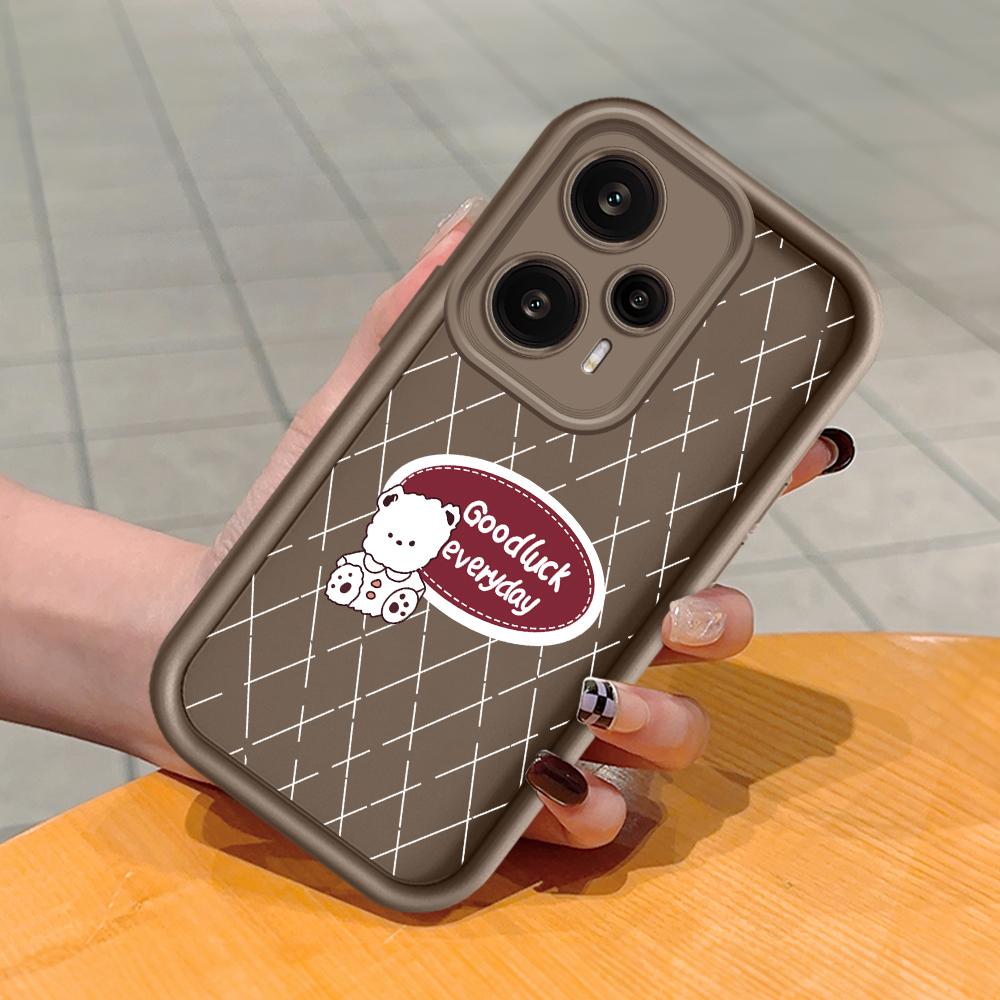 Soft Silicone Square Ladder Printing Pattern Phone Casing Full Cover Camera Shockproof Protection Rubber Case for Xiaomi Redmi