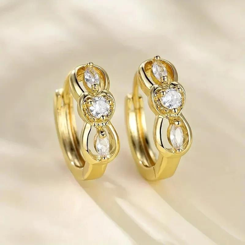 Exquisite Sweet Cool Street Pography With Zircon Inlaid Women'S Ear Buckle Shining Sweet Fashion Simple Accessories