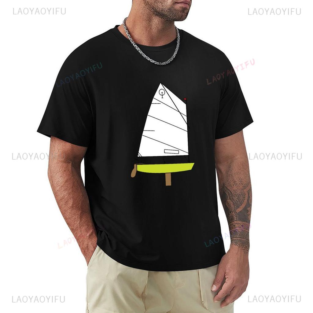 Optimist Sailing Dinghy Shortsleev Printed Tshirt Summer Vintage Clothes Anime Clothes Mens Streetwear Champion T Shirts Tops