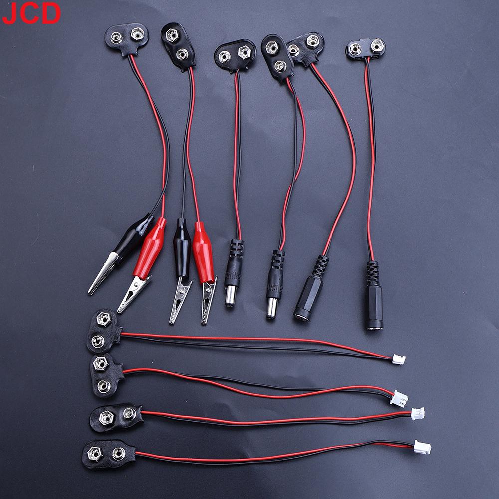 5pc 9V Battery Connector Power Clips DC Jack Male Female Alligator Snap Adapter Wire Holder Cable 9 Volt Lead Socket Plug Barrel