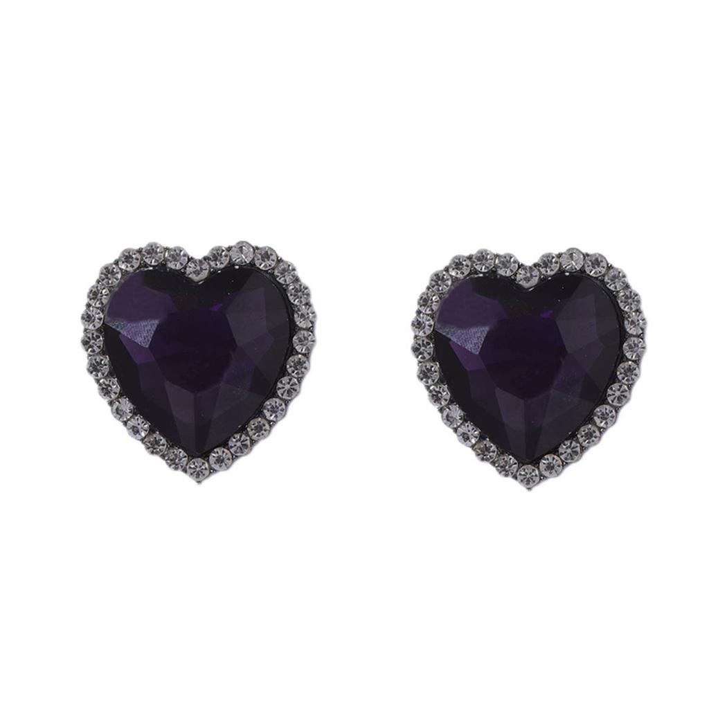Valentine's Day personalized retro exquisite light luxury heavy industry alloy inlaid glass rhinestone exaggerated love female stud earrings
