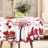 Romantic Red Love Round Table Cloth, Love Tree, Cartoon Dwarf Table Cloth, Home Restaurant Decorative Cloth