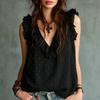 Summer New Style Round-neck V-neck Sleeveless Shirt in Pure Color, A Fashionable Top for Both Casual and Formal Occasions