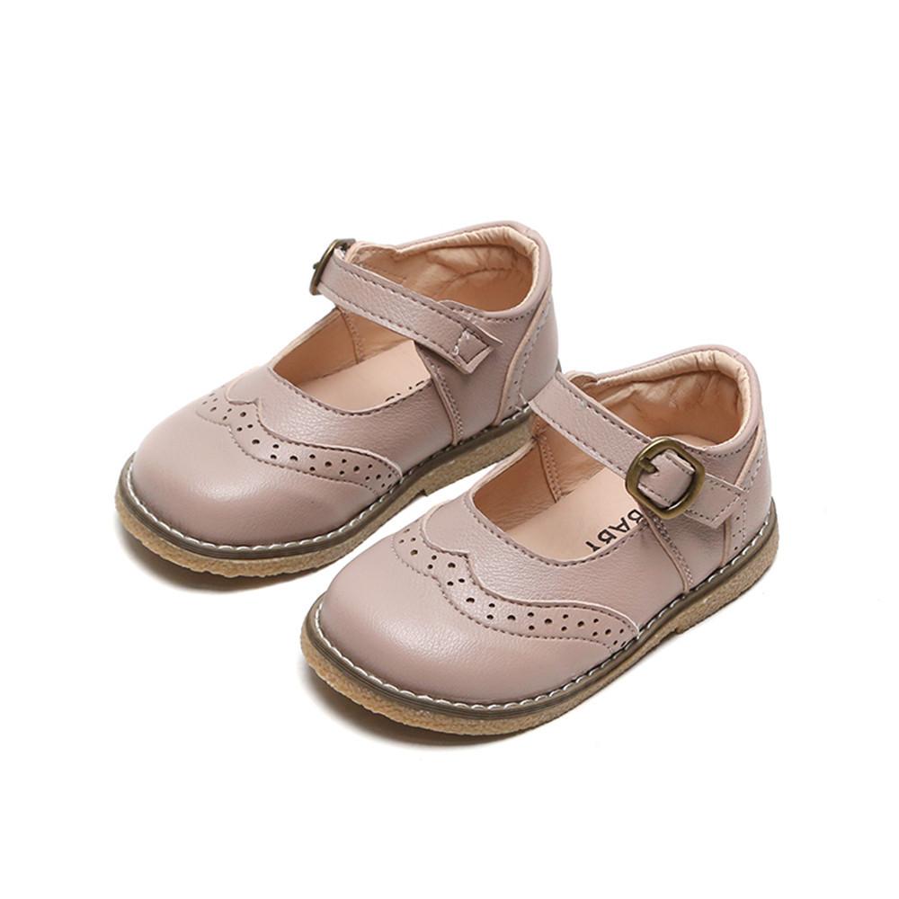 

Kids Flat Shoes Children s Casual Sandals School Girls Princess Pu Leather Shoes Non-Slip Kids Retro Hollow Soft Bottom Loafer 21 розовый
