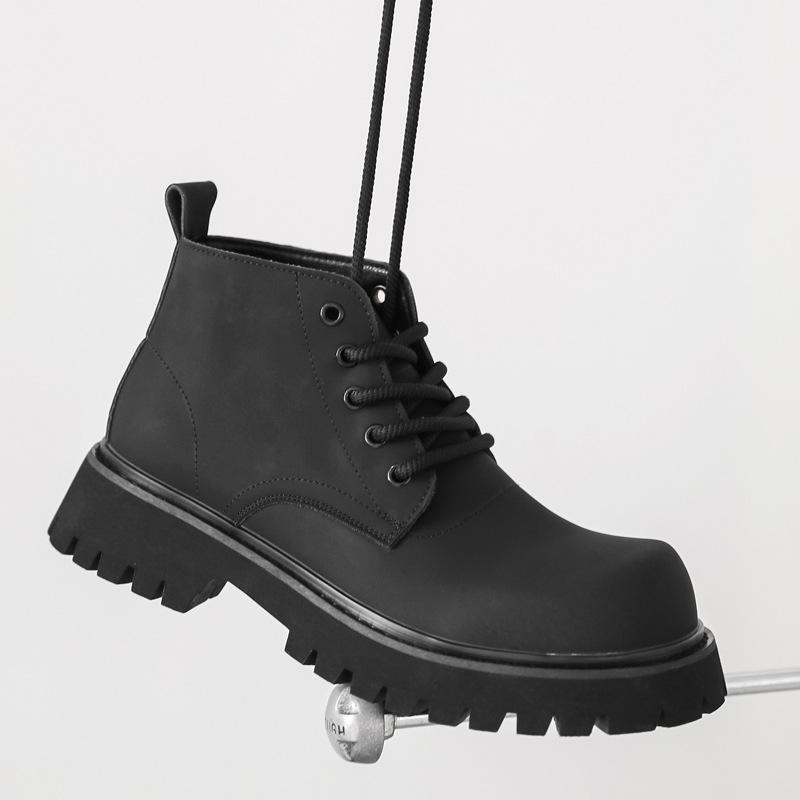 

Ботинки Martin в британском стиле, высокие повседневные туфли с большим голенищем, мужские туфли на платформе, увеличивающие голенище, ретро-ботинки Chelsea 32053-J 38 чёрный