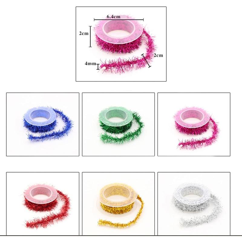 1.5M 1Pcs Christmas Wire Wreath Colorful Strip Christmas Tree Decor Props Line Wreath Ribbon DIY Crafts for Home Party Decor