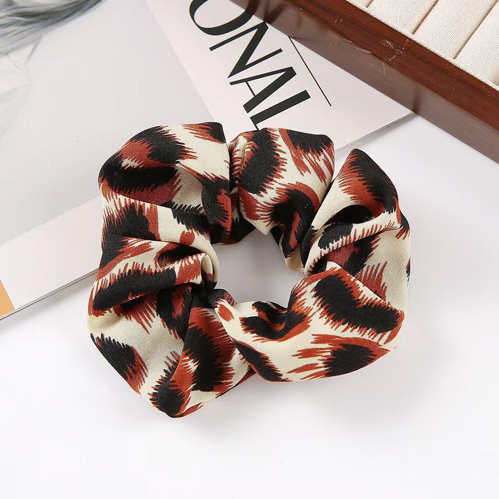 Durable High Elasticity Leopard Print Scrunchie for Adults