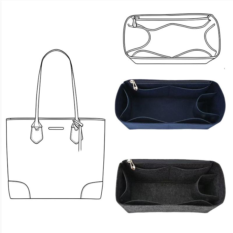 1PC Mother-Daughter Bag Set Felt Bag Reusable Dumpling-Shaped Felt Pouch Felt Inner Liner Bag 27x12x16cm