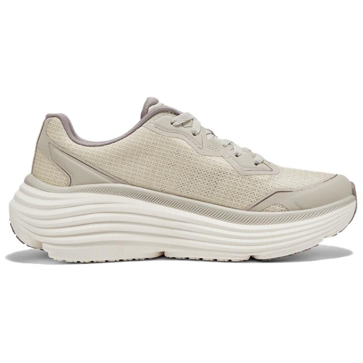 Skechers Max Cushioning Comfortable Versatile Low-Top Casual Shoes Women Sneakers Beige 129472-NAT