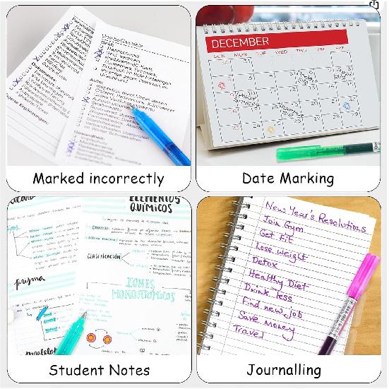 USUAL Gel Pens 24 Colored Gel Ink Pens 0.5mm Liquid Ink Rollerball Pen Cute Fine Point Smooth Writing Quick-Drawing Pen for Journaling Back-to-School