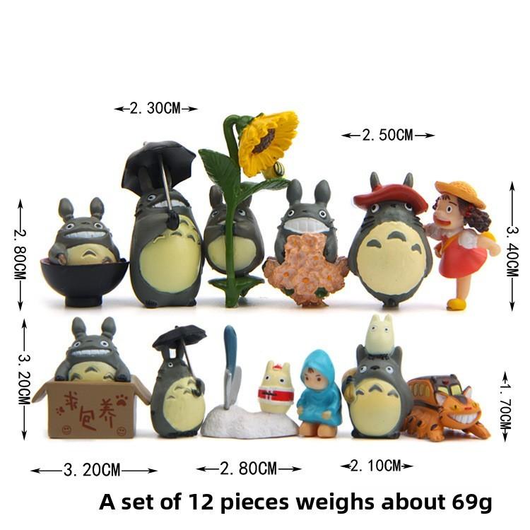 Totoro My Neighbor Cat Bus And Girl Anime Character Mini Model Set Ornament