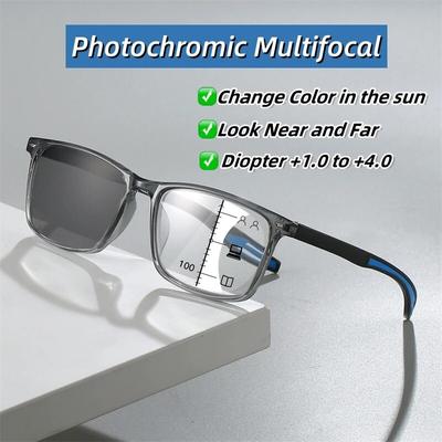 Occhiali da lettura multifocali fotocromatici progressivi Occhiali da sole bifocali per esterni alla moda TR90 Occhiali sportivi anti blu per vicino lontano