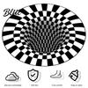 Geometric Anti-Skid Area Vision Bedroom Resistant Washable Carpet Wear Rug Round 3D Stereo Floor Mat