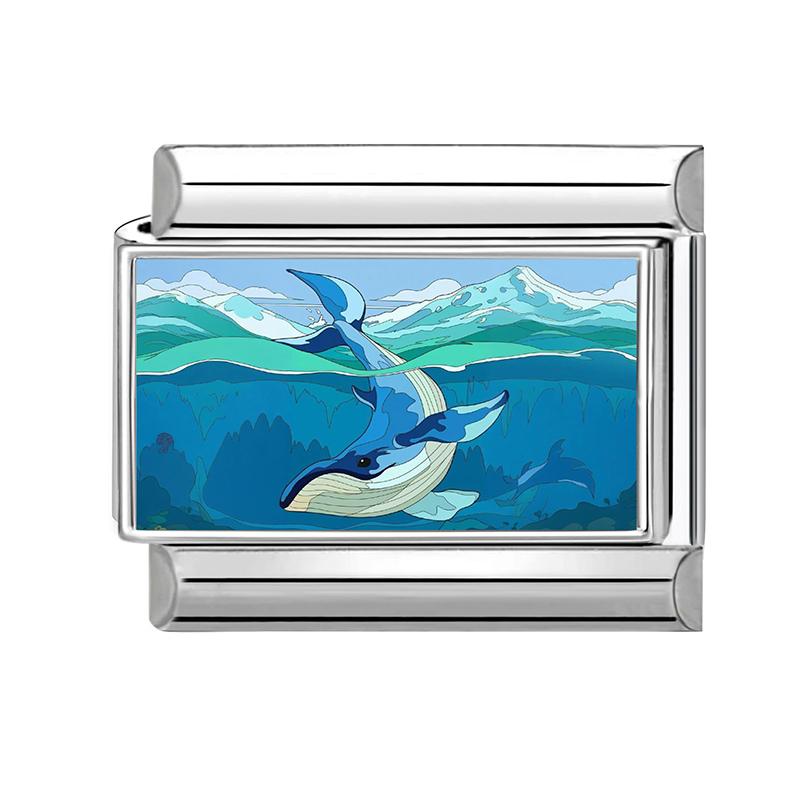 Y2K Lovely Animals Dog Cat Starfish Blue Italian Charm Fit 9mm Stainless Steel Women Men DIY Making Bracelet Jewelry Wholesale