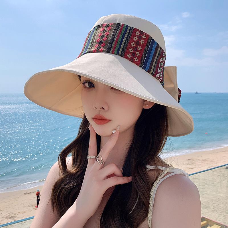 Ethnic Style Fisherman Hat Foldable Women s Spring Summer Fashion Travel Vacation Sun Hat