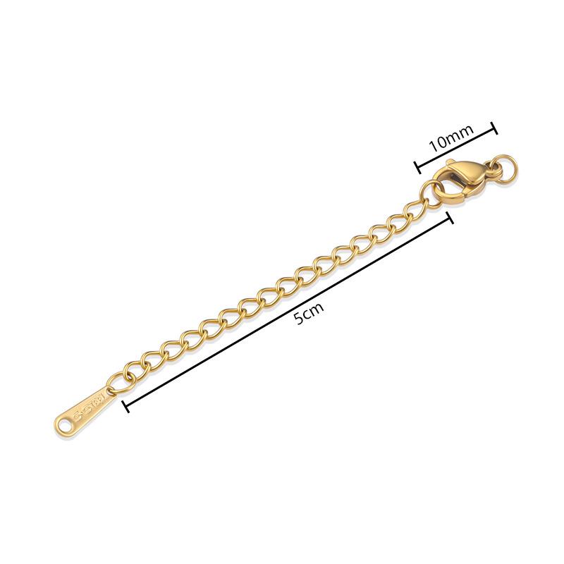 Stainless Steel Extended Chain Water Drop Tail Chain Love Tail Chain Vacuum Furnace Electroplating Necklace Bracelet Diy Jewelry