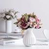 1 Pc Nordic Flower Vase Imitation Ceramic Plastic Flower Vase Living Room Desktop Decoration Wedding Centerpiece Arrangement