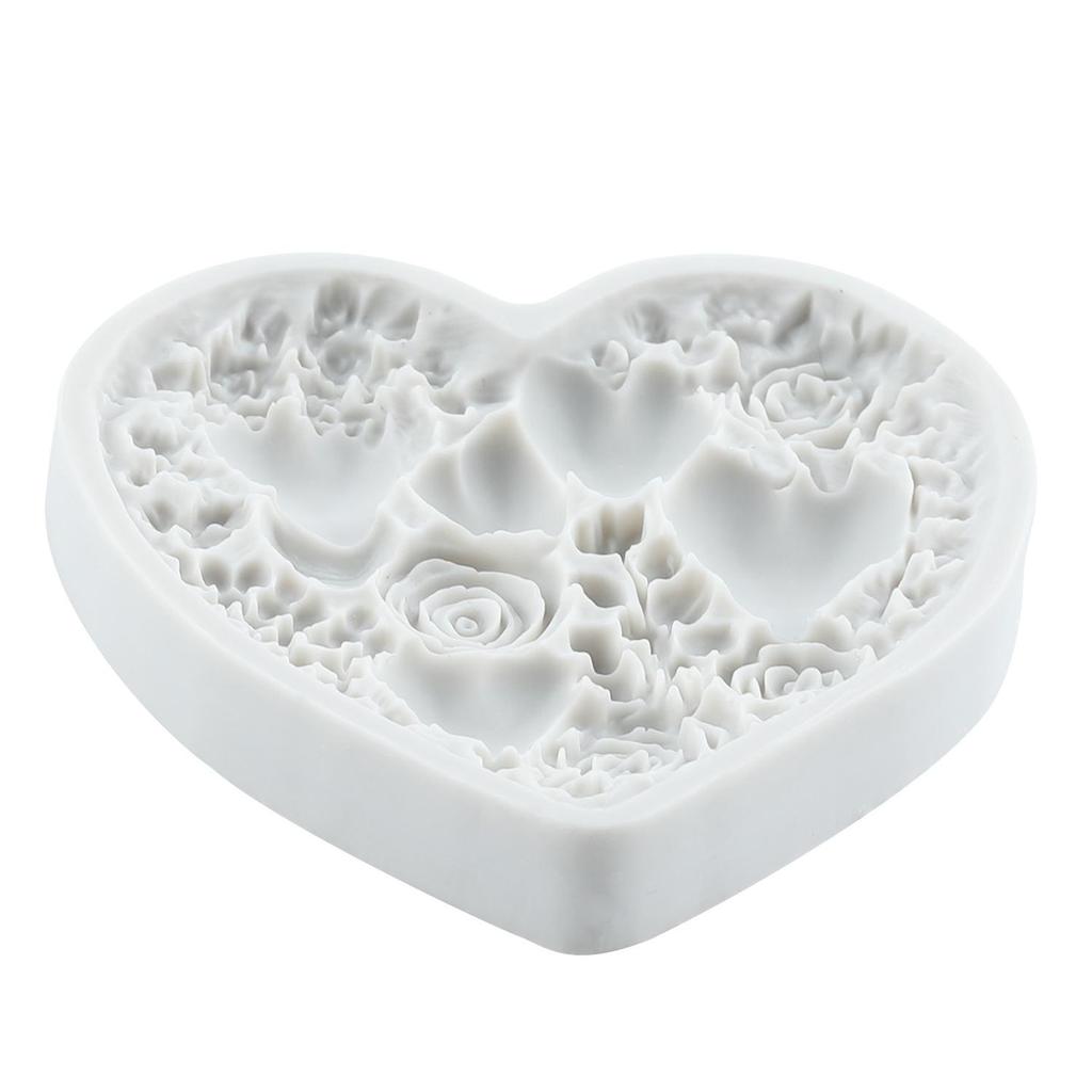 Love Heart Silicone Mold Rose Flower Fondant Molds Cake Decorating Tools Theme Cake Dessert Decorated Chocolate Candy Mold
