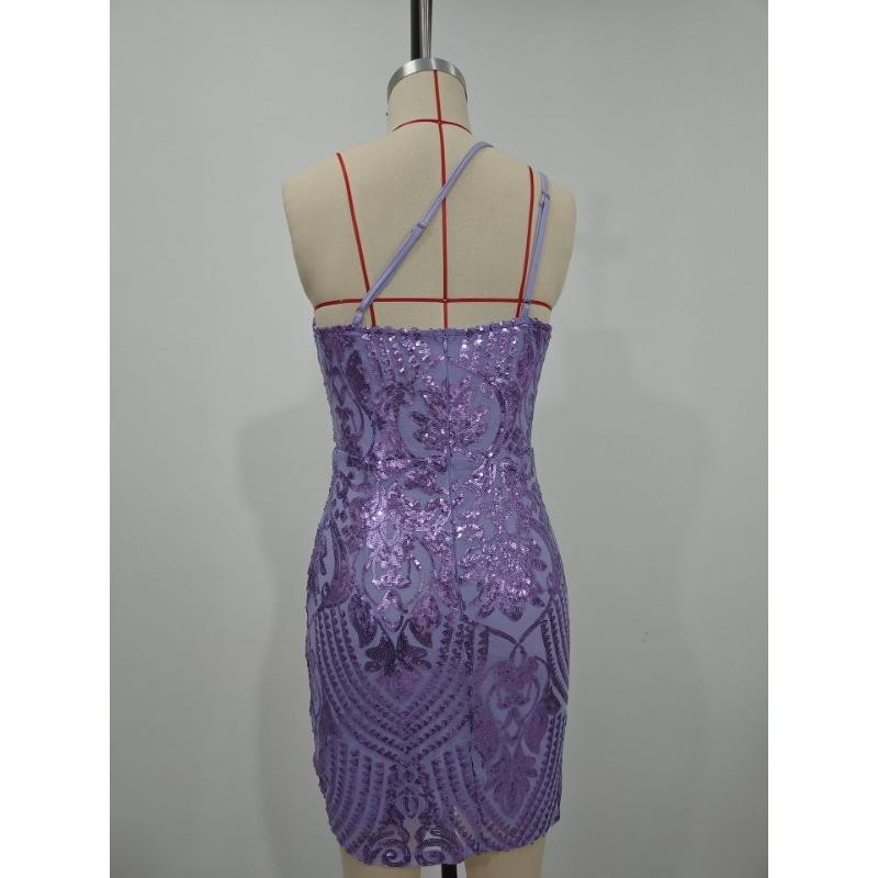 Women Sexy Sequin Spaghetti Strap Slim Fit Bodycon Short Party Dress