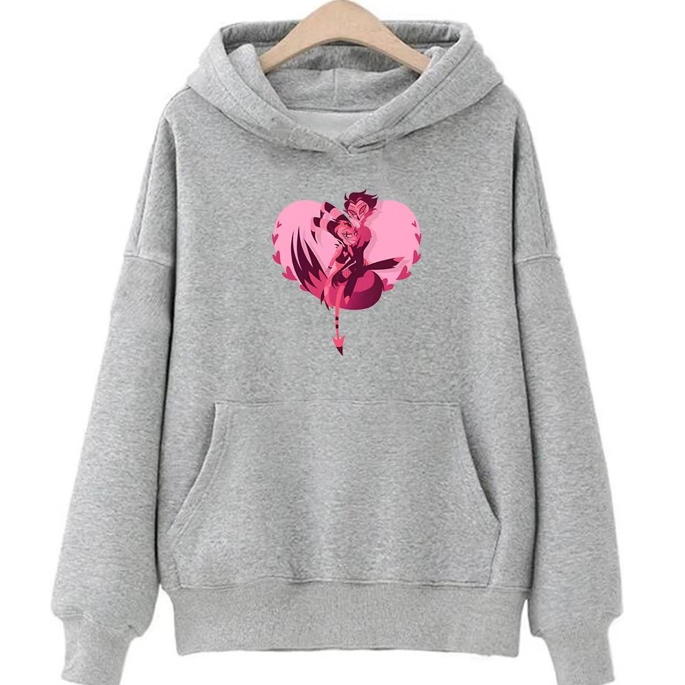 Helluva Boss 2D Hooded Cartoon Print Japanese Anime Cute Sweatshirt Funko Pop Fleece Comfortable Clothes Unisex Harajuku Pullove