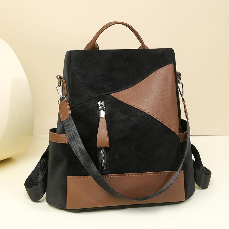 

Double Shoulder Bag - Stylish and Elegant Appearance, Large Capacity, Women s Backpack for Travel and Carrying Books чёрный