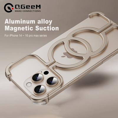 Funda de Aleación con Sensación de Metal Desnudo para IPhone 14 15 16 Pro Max Metal Sin Marco Disipación de Calor Cubierta de Teléfono para iPhone 16 Promax