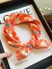 Japanese Harajuku Cotton Small Square Scarf New Korean Silk Scarf Headband Women's Spring and Autumn Floral Scarf Scarf Neck Protector Scarf