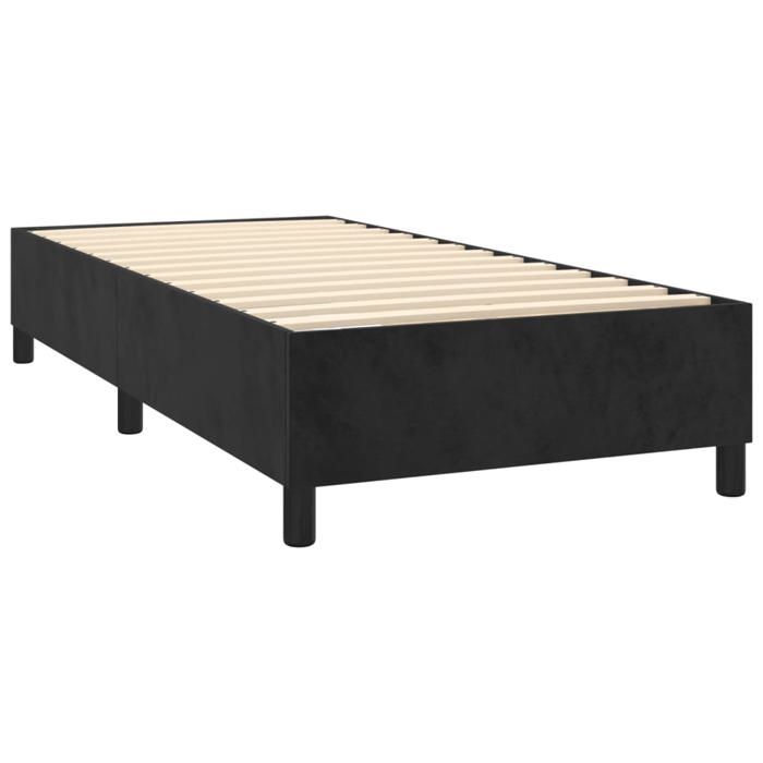Maison Exclusive - Sommier à lattes de lit avec matelas Noir 100x200 cm Velours