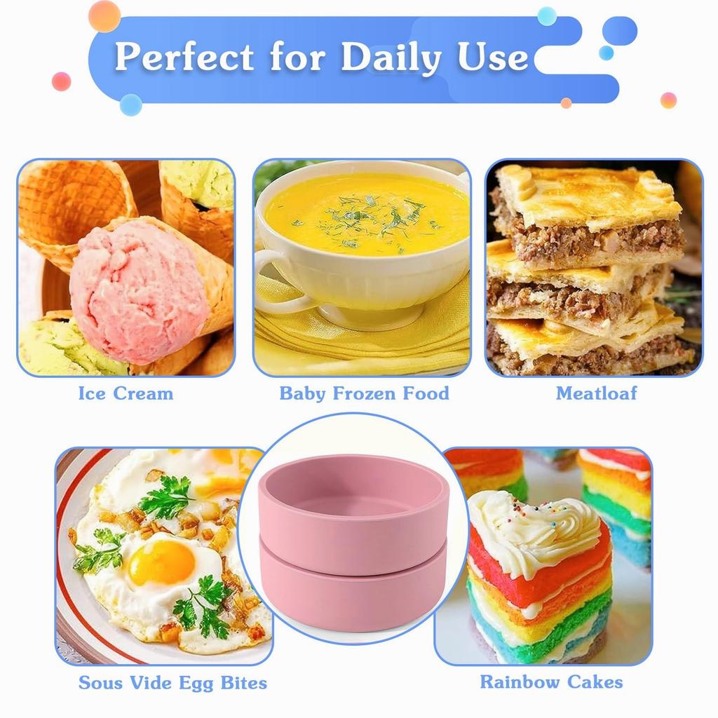 Ångkokt Äggskål Air Fryer Äggformar Silikon Mini Kaka Sandwich Frukost Bakplåt För Fest Hemugn Mikrovågsugn Matlagningsverktyg