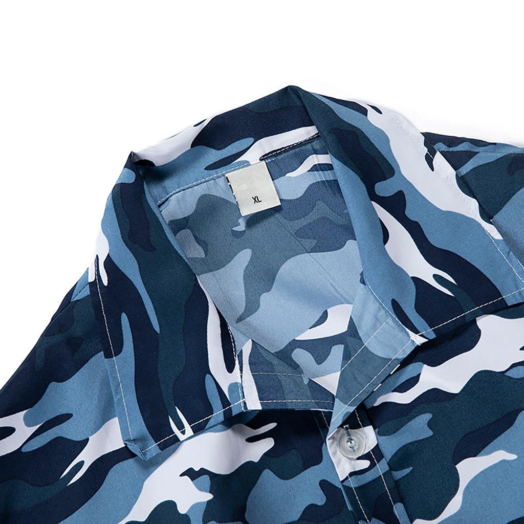 Chemises hawaïennes florales pour hommes Chemises de plage boutonnées à manches courtes