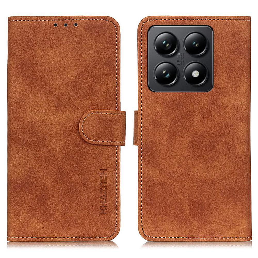 KHAZNEH For Xiaomi 14T Case Retro PU Leather Wallet Stand Phone Cover