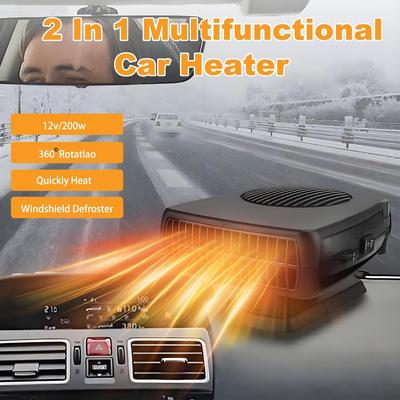12V Car Heater, 200W Fast Heating, 360° Rotatable, Windshield Defroster for Car, RV, SUV