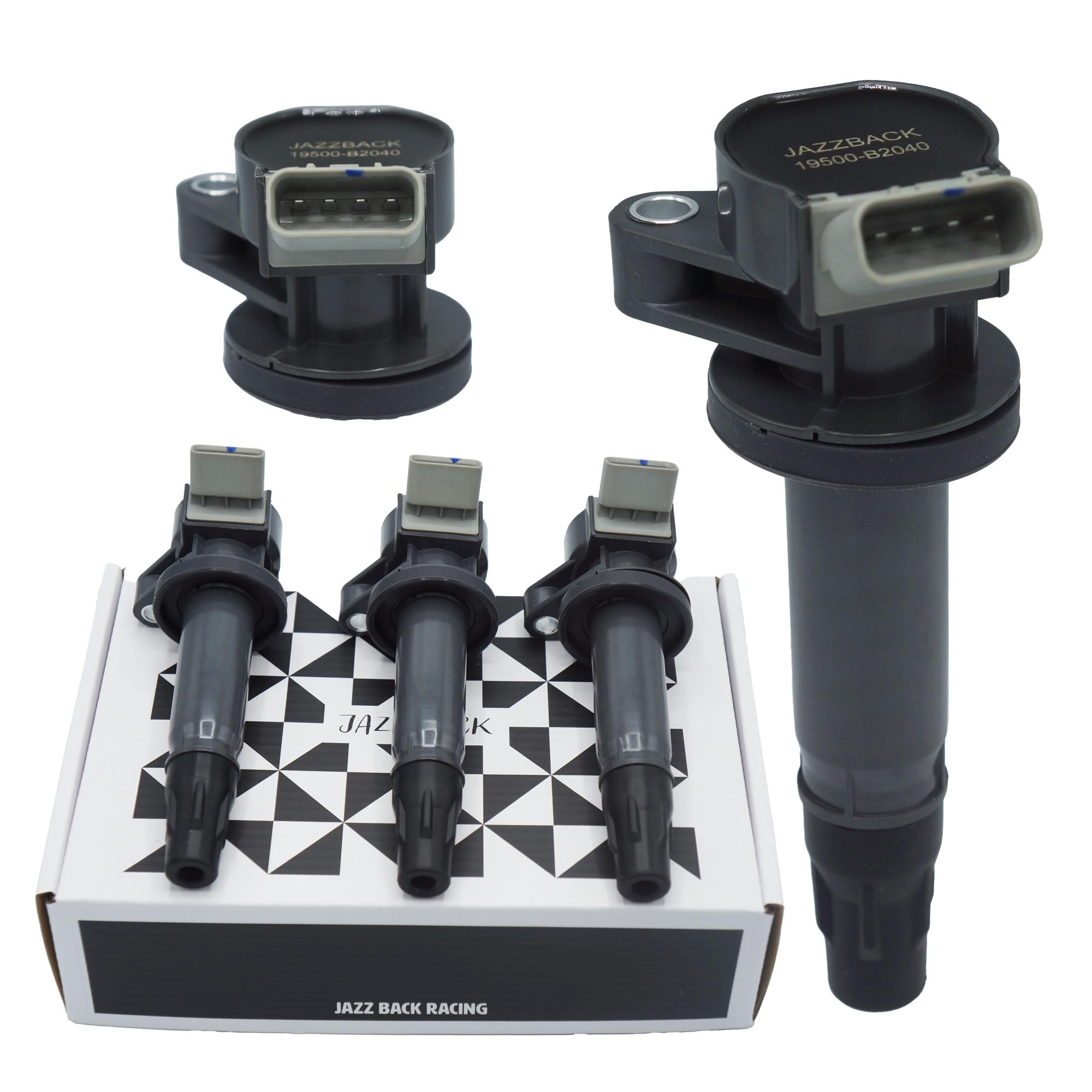 

Комплект катушек зажигания JAZZBACK для Daihatsu Tanto Move Mira Sonica и Move Conte и [Рекомендовано механиком] Сверхмощный 3-контактный (19500-B2040, 19500-B1010),