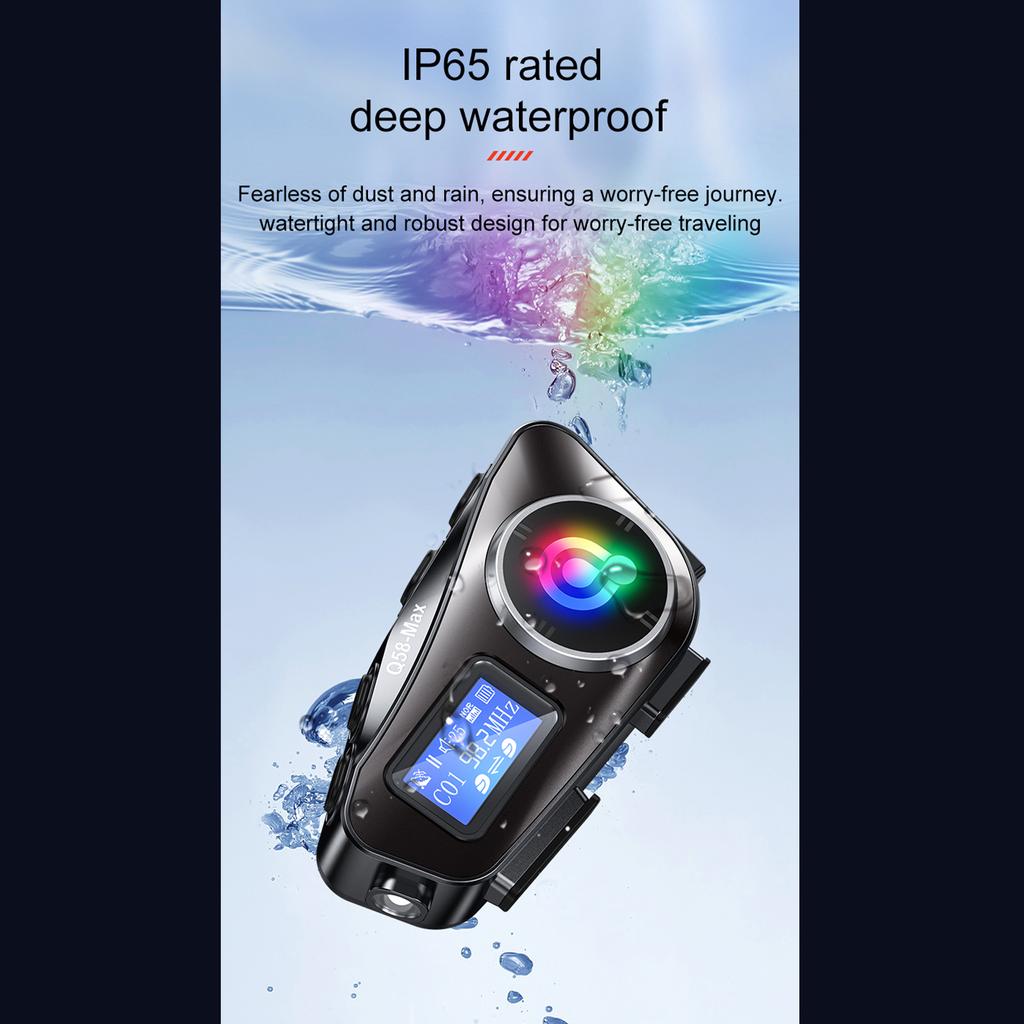 Q58 Max Wireless אינטרקום אוזניות ביטול רעשים עבור 2 רוכבים מדברים בו זמנית