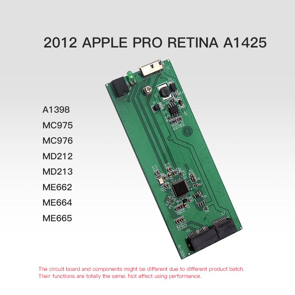 SSD Enclosure for 2012 APPLE PRO RETINA A1425 A1398 MC975 MC976 USB3.0 Hard Drive Disk Silver (Not Inclube Hard Disk)
