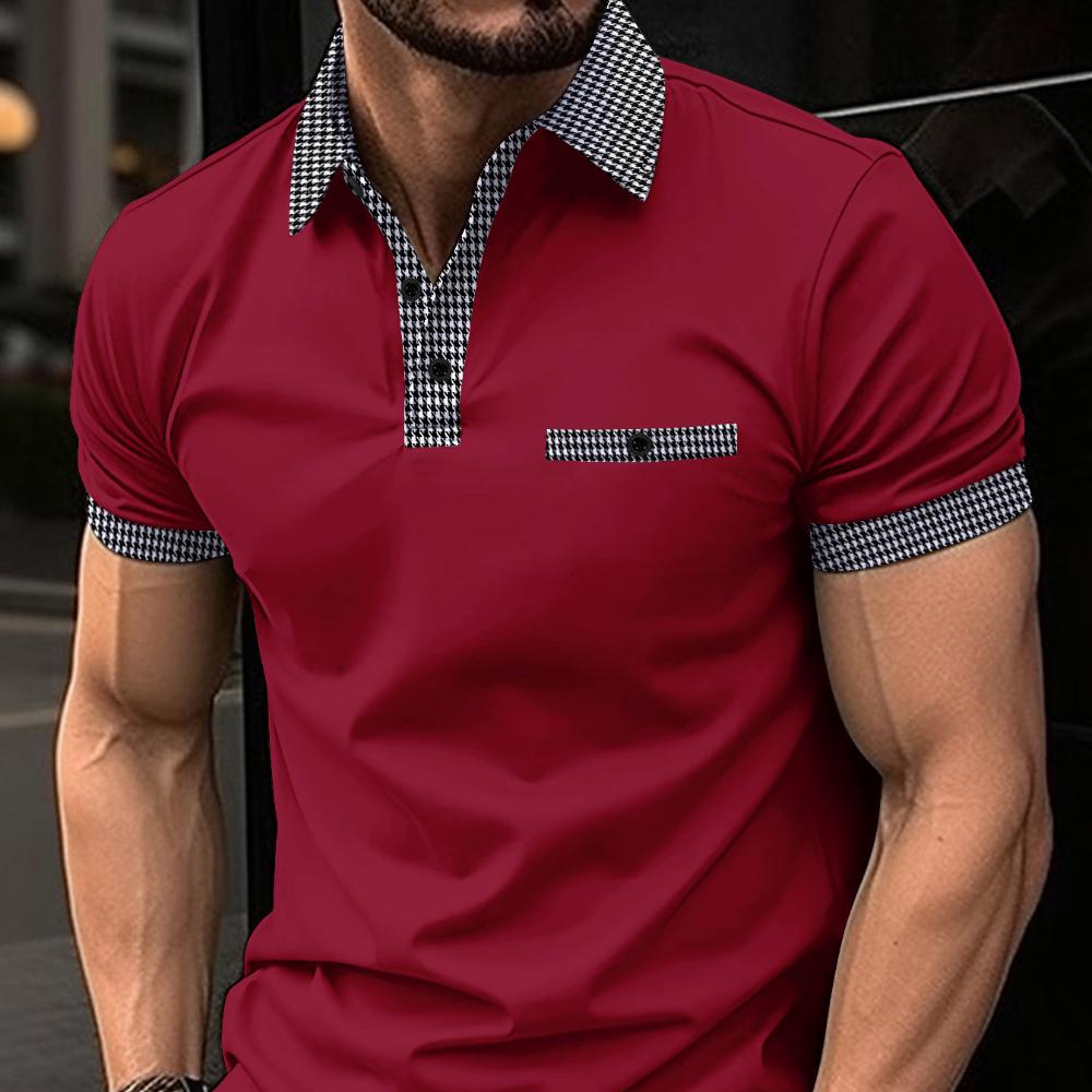 

Мужская рубашка поло с коротким рукавом на пуговицах, цветная мужская спортивная рубашка поло, верх XXXL красный