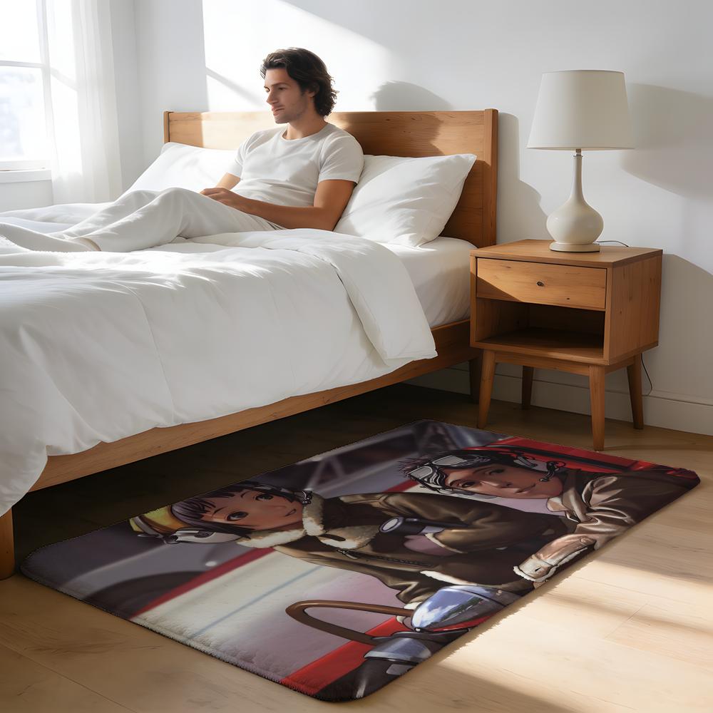 Floor Mat Soft Flannel Rug Non-Slip Absorbent Mat for Bathroom Bedroom Home Decor Anime L-Last E-Exile