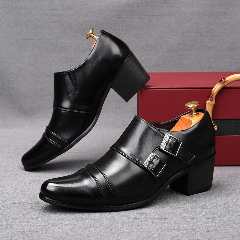 men luxury fashion patent leather shoes slip-on double buckle monk shoe pointed toe breathable loafers designer stylish footwear