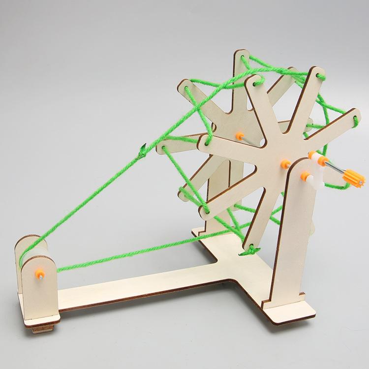 Diy Spinning Machine Primary Students Kindergarten Technology Small Production Hand-assembled Materials Children's Science Experiment Teaching Aids
