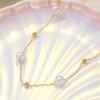 Imitation Pearl Necklace for Women Simple Fashionable Light Luxury and Cold Style Metal Ball Clavicle Chain Jewelry
