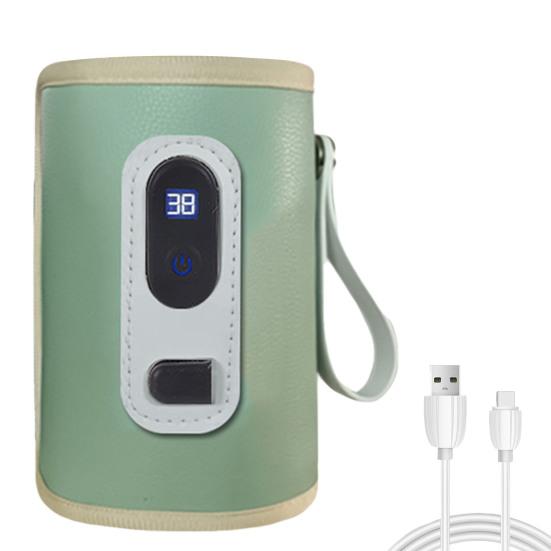 

1 Set Bottle Warmer with Buckle LCD Screen Type-c Cable 3-level Adjustable Digital Display Baby Milk Bottle Heating Cover Daily Use зелений