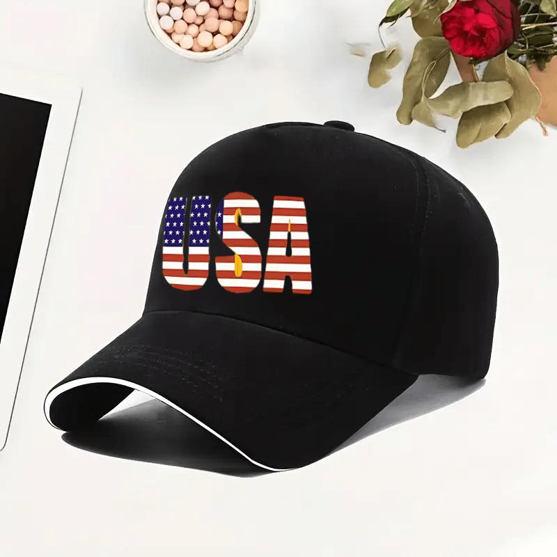 American flag print baseball cap 100 polyester lightweight adjustable sports cap sun protection hardtop for golf and casual
