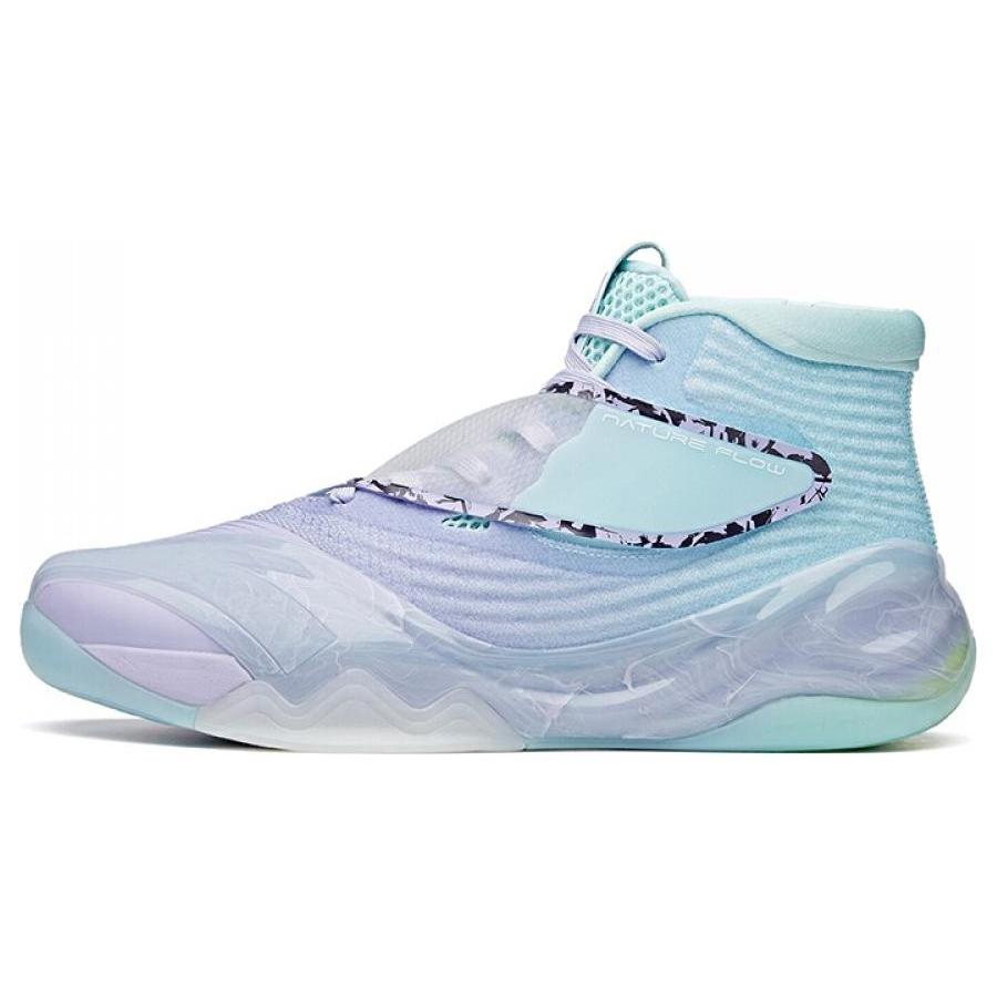 

Anta KT6 Cushioning Slip Resistant Abrasion Resistant High top Basketball Shoes Men s Blue Purple White 112121101-1 39