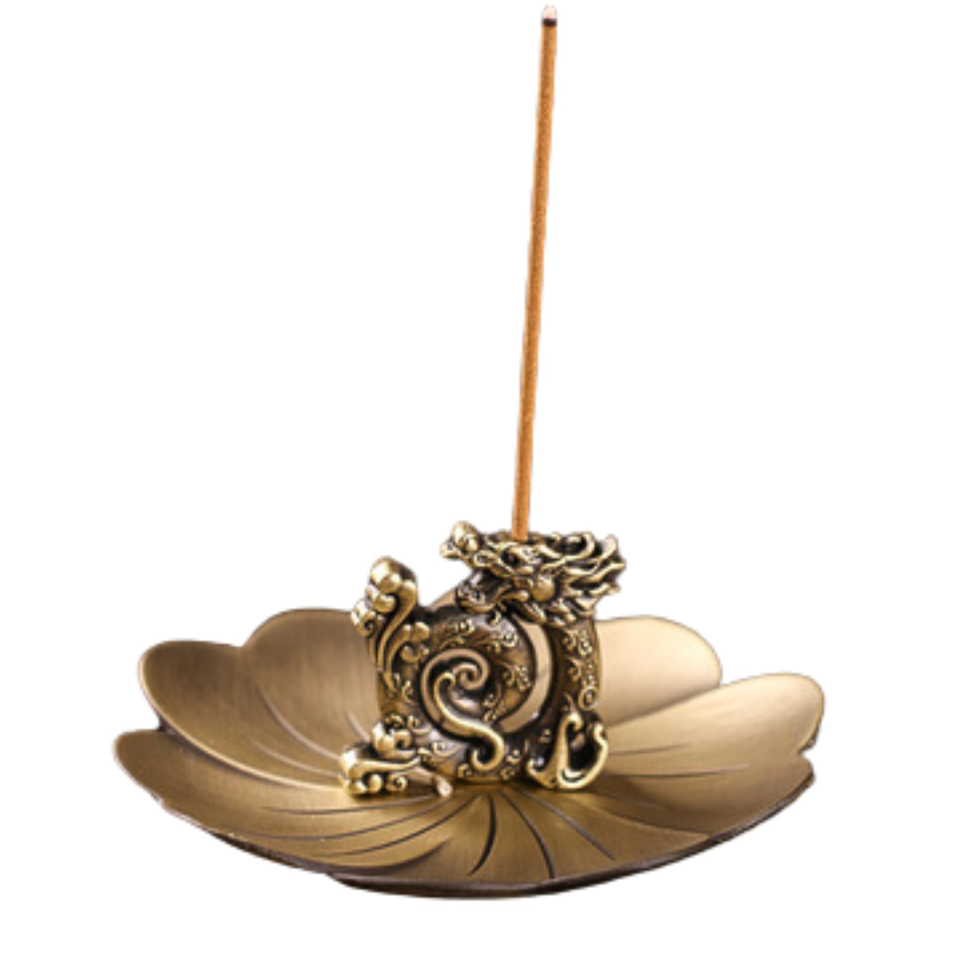 

NASSIA Dragon Incense Holder, for Buddhist Altars, Zodiac Decoration, Compact Incense Holder, Meditation (Copper)