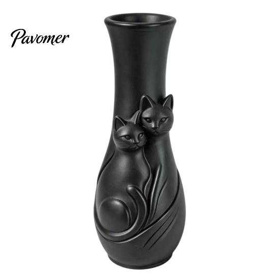 Dried Flower Arrangement Holder Couple Cats Vase, Plastic Snuggling Cat Vase for Home, Modern Home Interior Accents Desk, Shelf Decor, Tabletop Floral