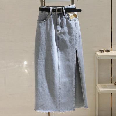 Falda vaquera para mujer de verano en la playa, falda vaquera informal clásica azul claro de cintura alta, falda vaquera para mujer